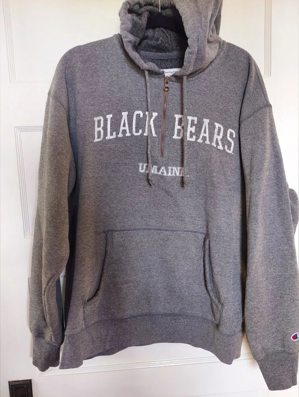 Vintage UMaine Black Bears Champion Hooded Sweatshirt